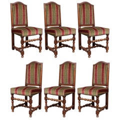 Set of Six Louis XIII Style Dining Chairs 8