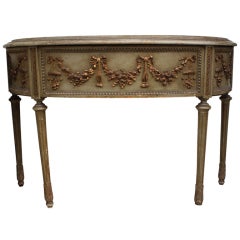 Unique  Demi Lune Console  Table with removable top to become a Jardiniere