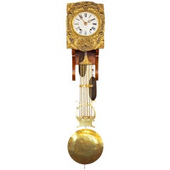 Antique Comtoise Clock Work with Lyre Pendulum