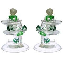 Pair of Murano Glass Figural Sweetmeats Dishes