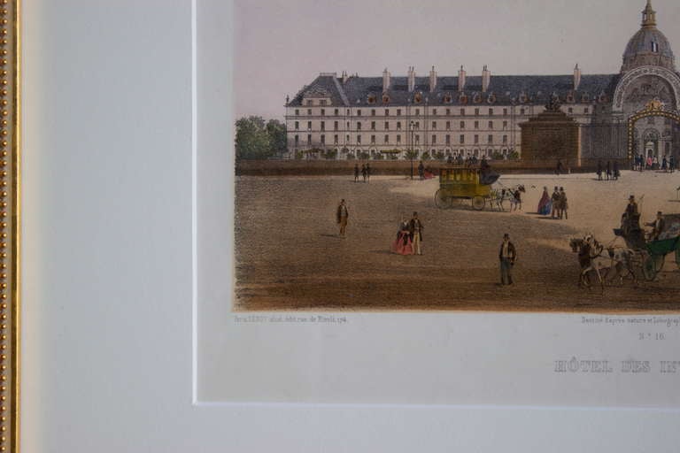 Etched Engraving of "Hotel des Invalides" in Paris