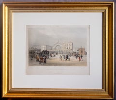 Etched Engraving of Strasbourg Railway Platform in Paris