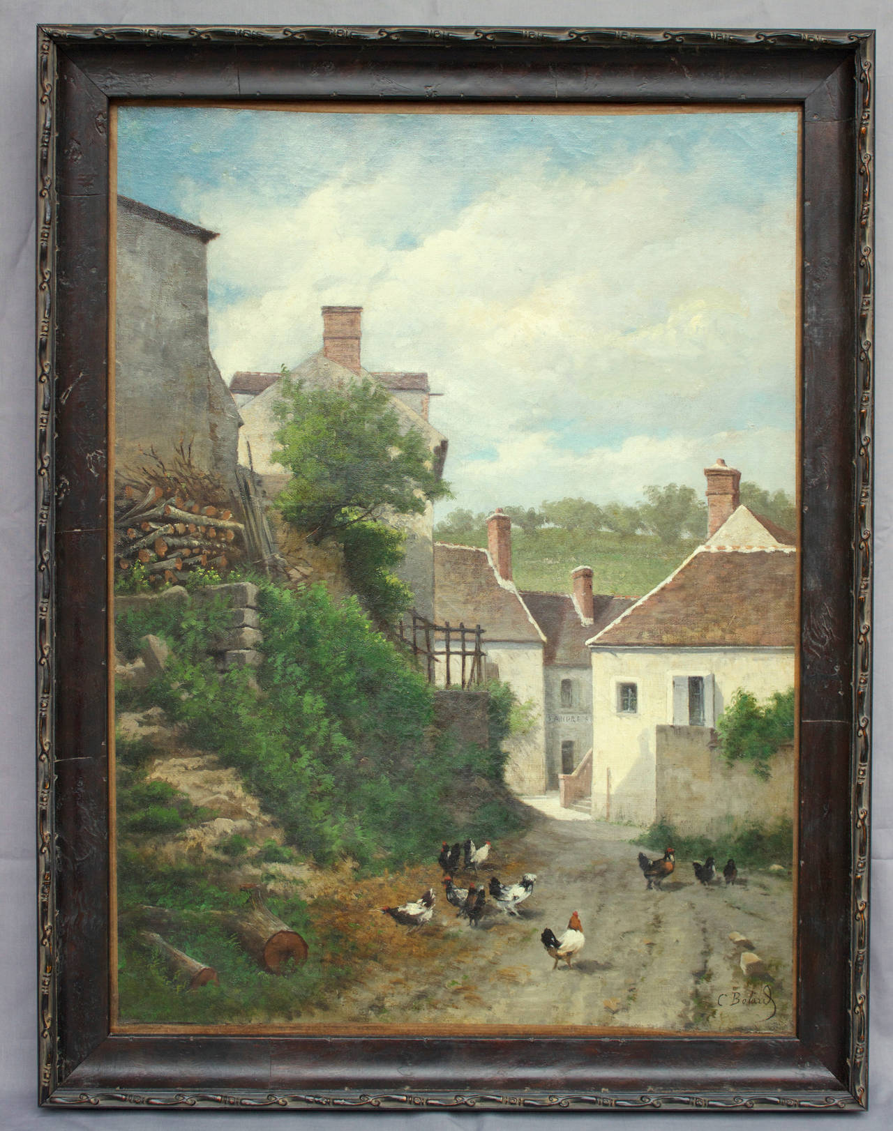 19th Century French School Painting "Vue De Village"