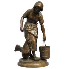 Patented Bronze Sculpture by Isidore Jules Bonheur