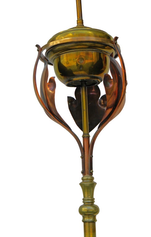 Brass and Copper Adjustable Floor Lamp