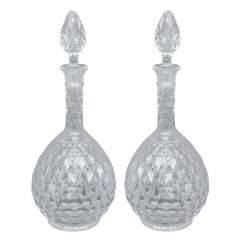 French Antique Pair of Baccarat Cutted Crystal Decanters