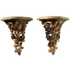 Gorgeous pair of French gilt wood Brackets