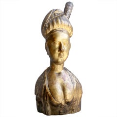 French 18th C.carved giltwood Bust 9
