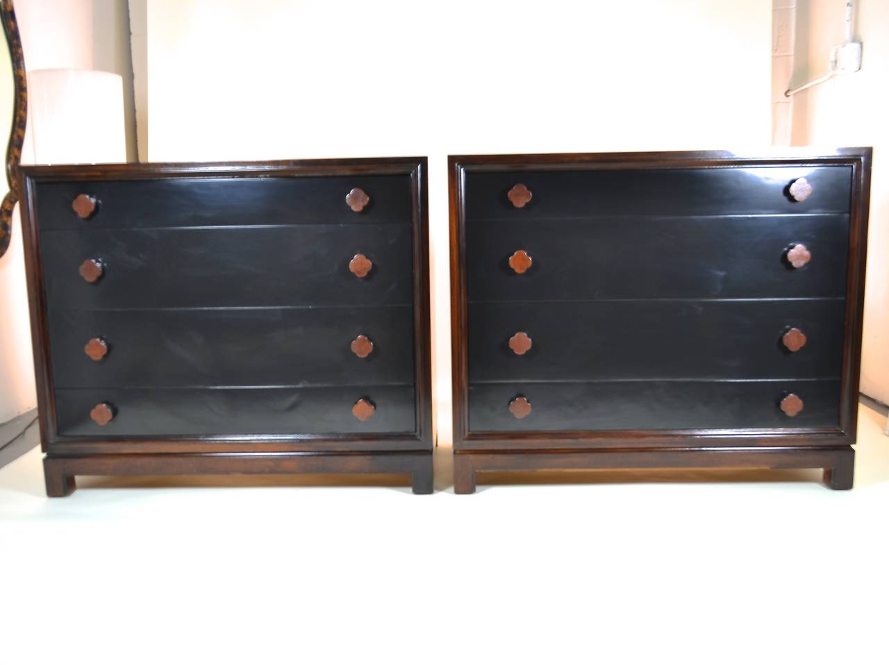 Pair of Modernist Oriental Form Chests