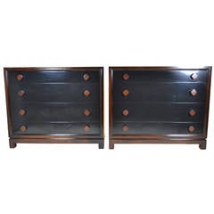 Pair of Modernist Oriental Form Chests
