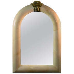Large Lacquered Goat Skin Mirror