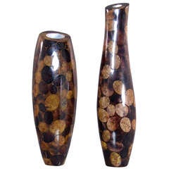 Vintage R & Y Augousti Paris Inlaid Vases