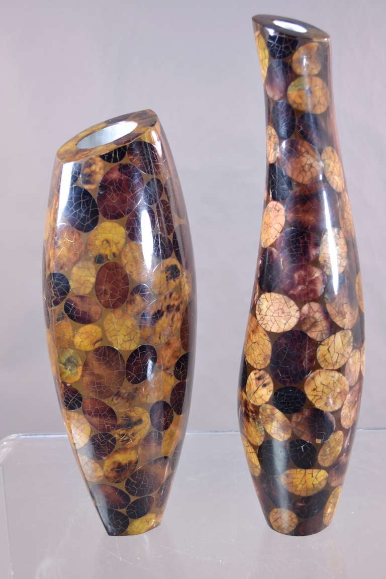 R & Y Augousti Paris Inlaid Vases In Excellent Condition In Norwalk, CT