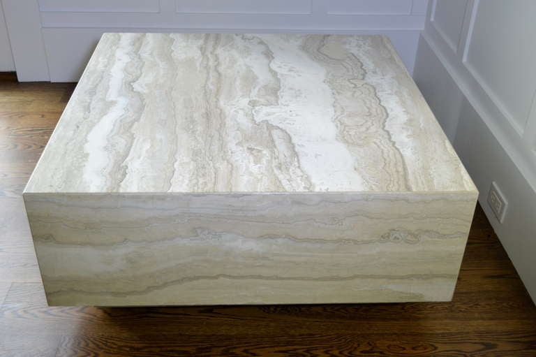 Late 20th Century Travertine Marble Cocktail Table