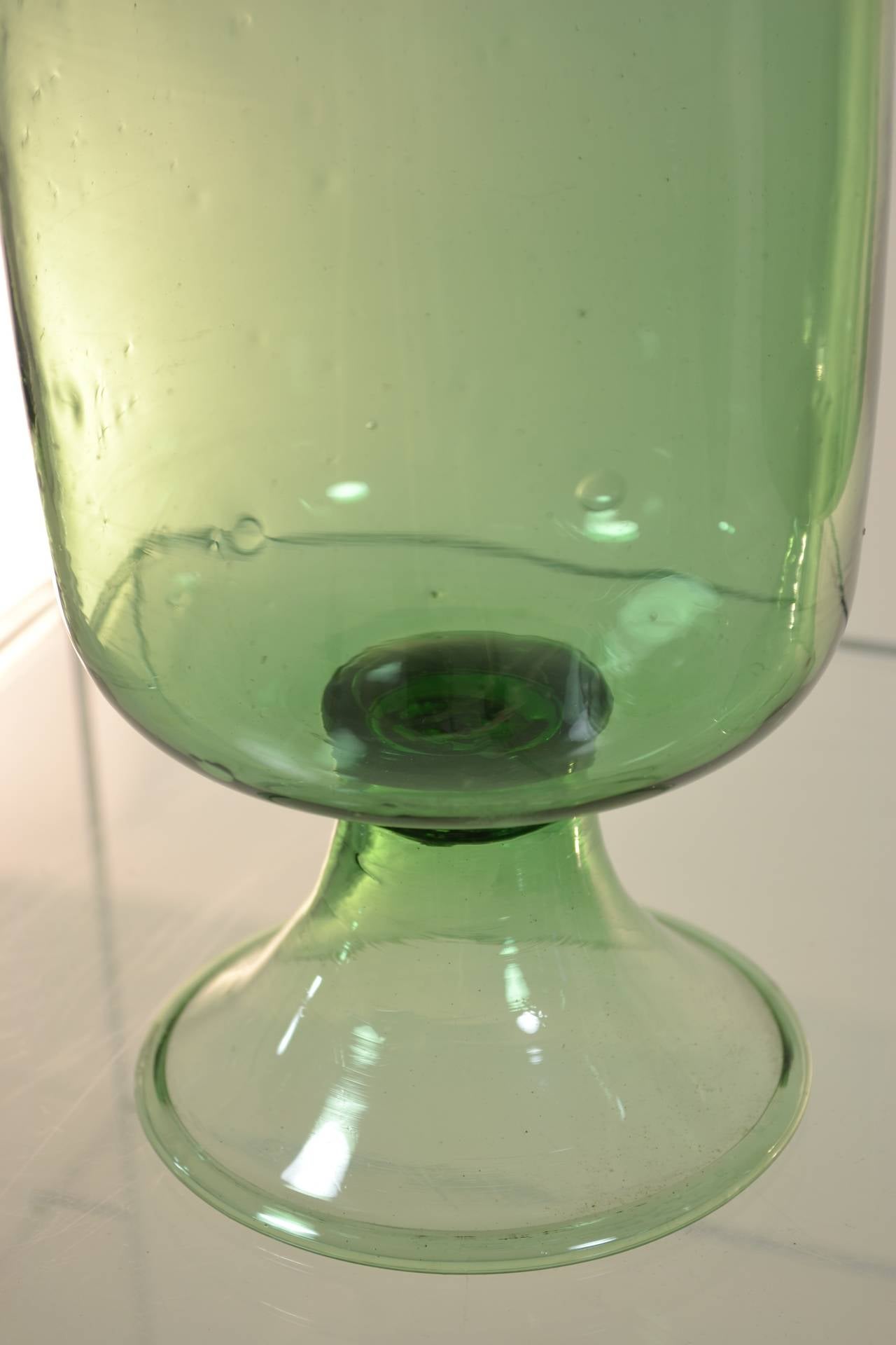 Pair of Italian Glass Lidded Urns 2