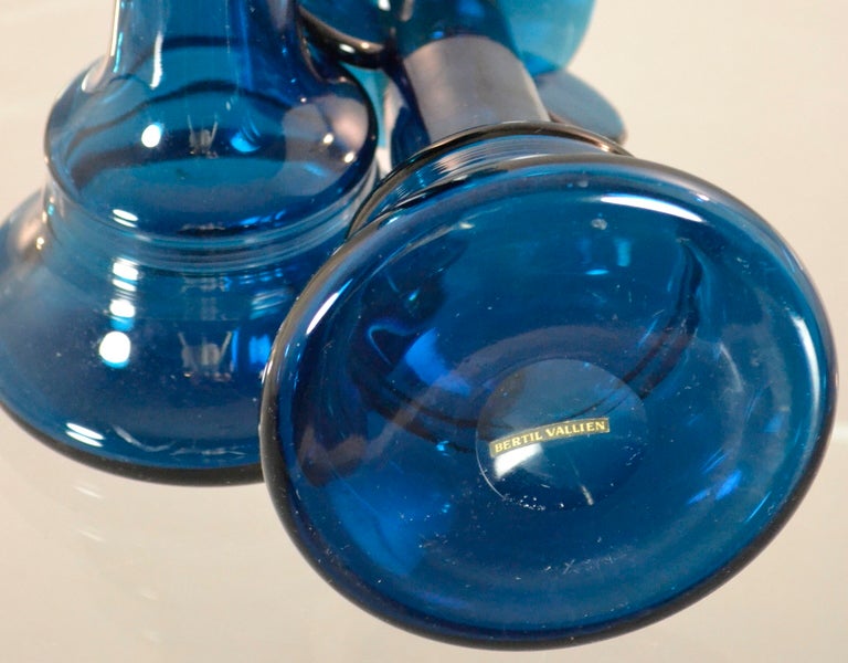 Swedish Bertil Vallien, Kosta Boda Sweden, Blue Glass Series 1965