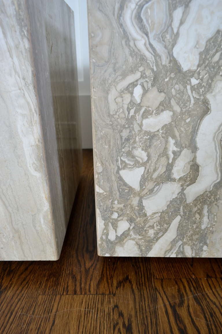 Pair of Travertine Marble Planters 3