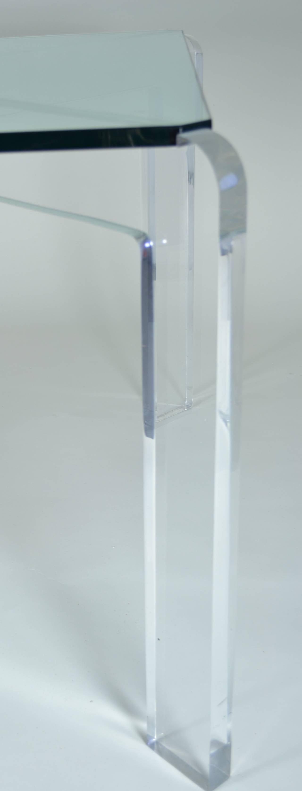Pair of Heavy Lucite Card Tables 4
