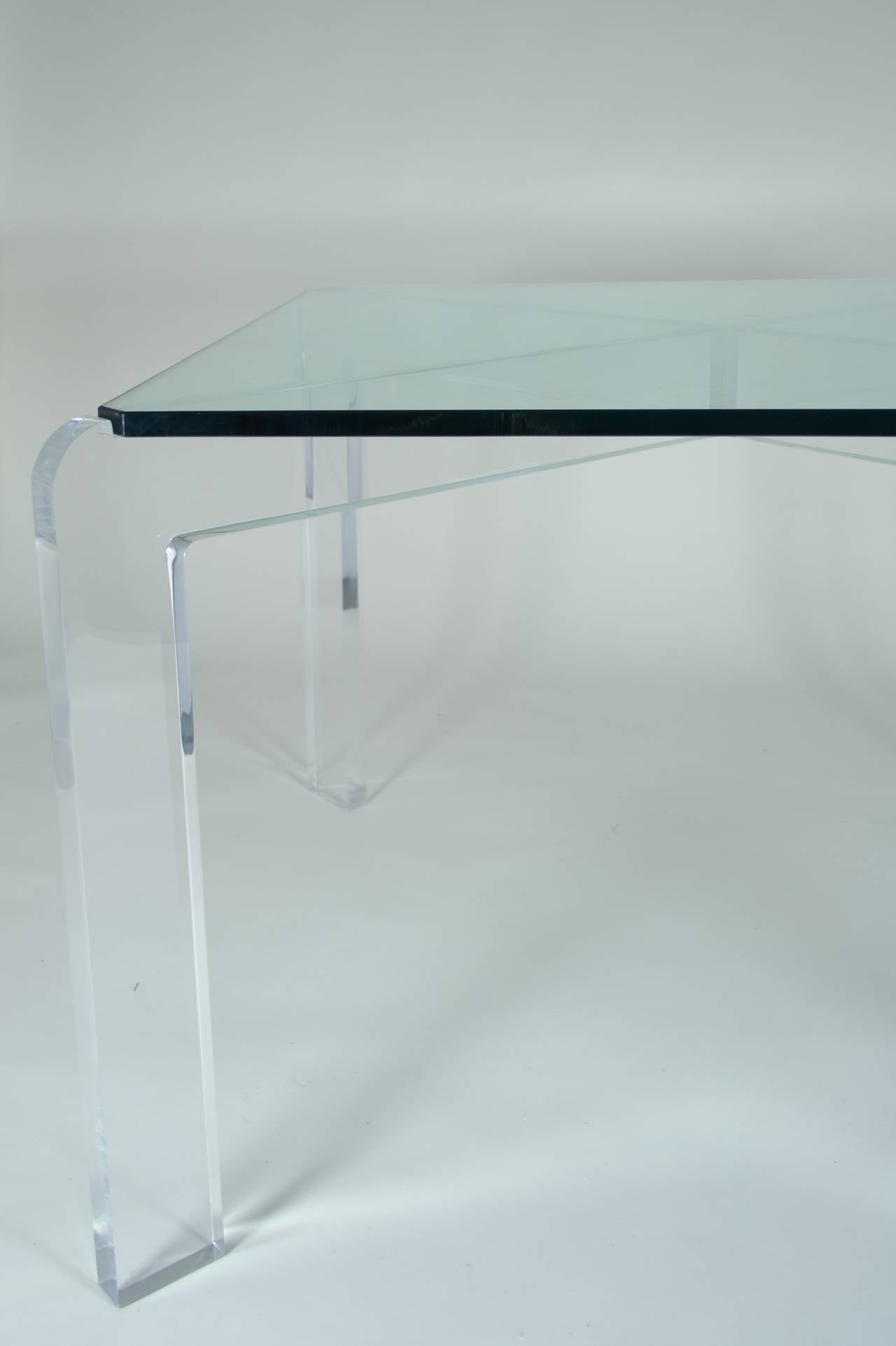 Pair of Heavy Lucite Card Tables 5