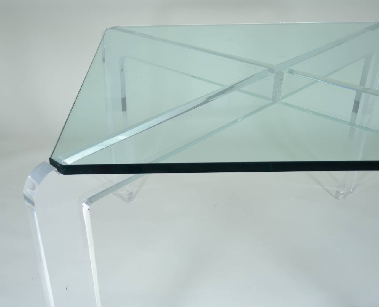 Pair of Heavy Lucite Card Tables 6