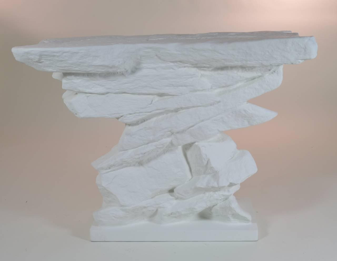 Rock form console by Sirmos in matte white.
