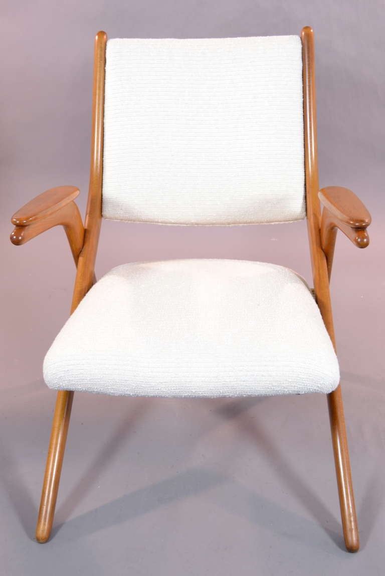 Teak Pair of Scandinavian Modern Scissor Chairs