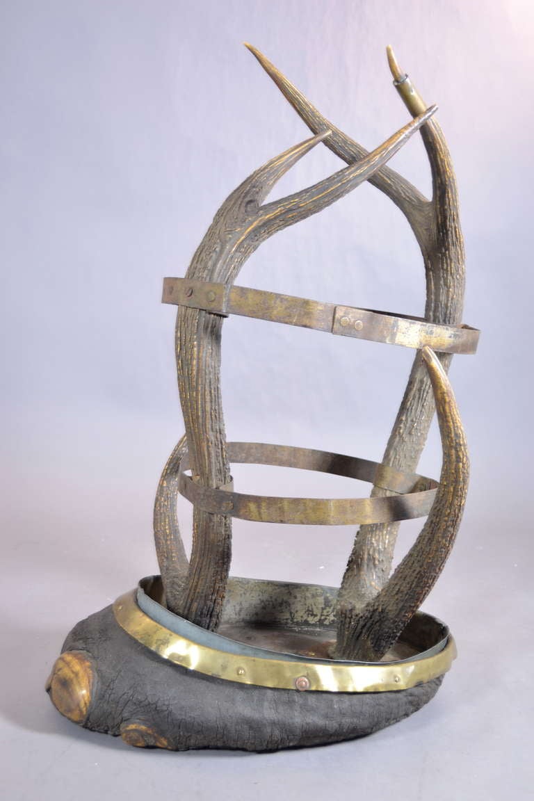 Antique Elephant and Stage Umbrella Stand