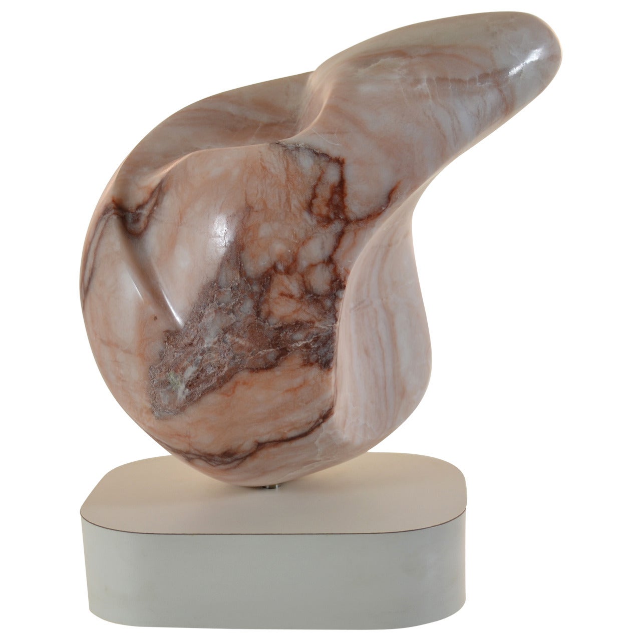 Abstract Marble Sculpture on Custom Base