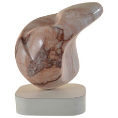 Abstract Marble Sculpture on Custom Base