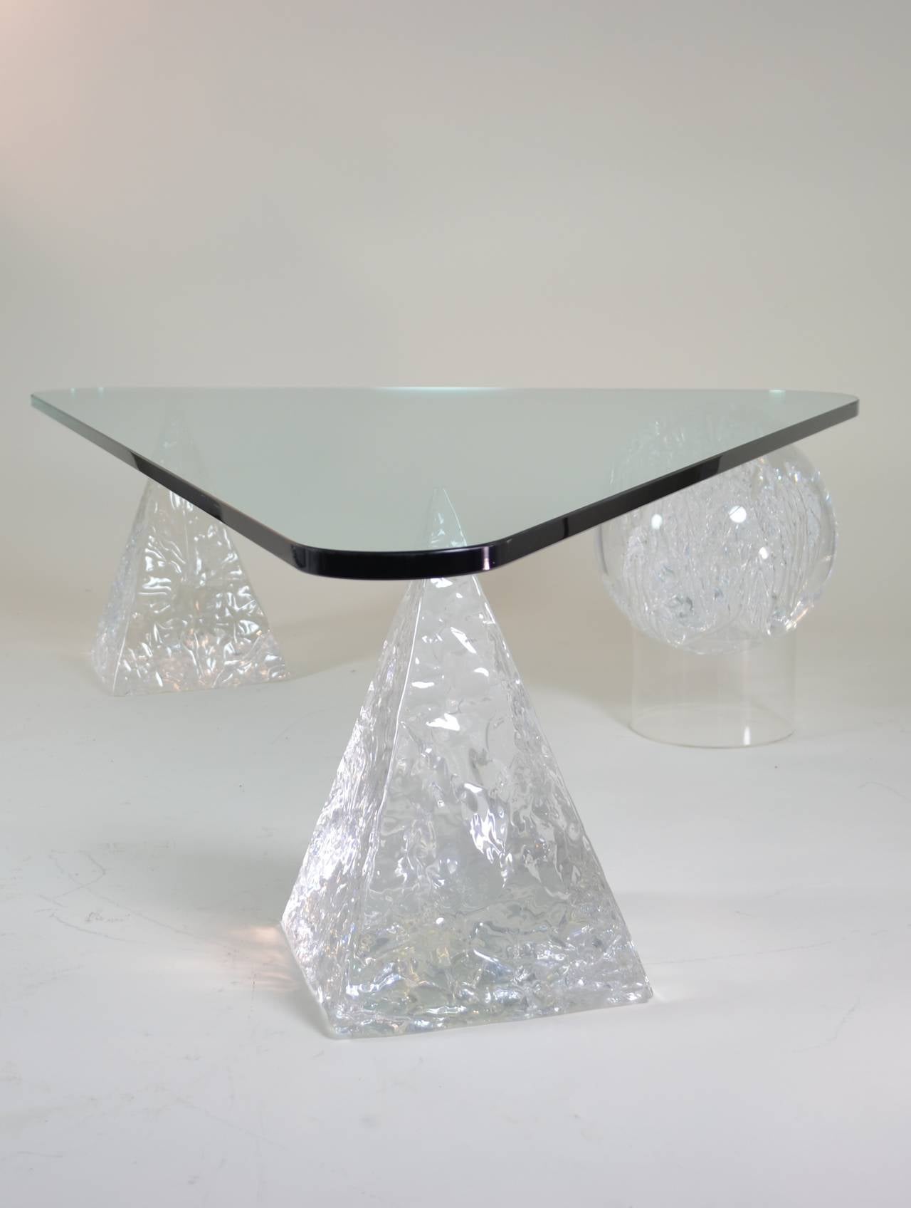 Geometric Lucite Based Cocktail Table 3