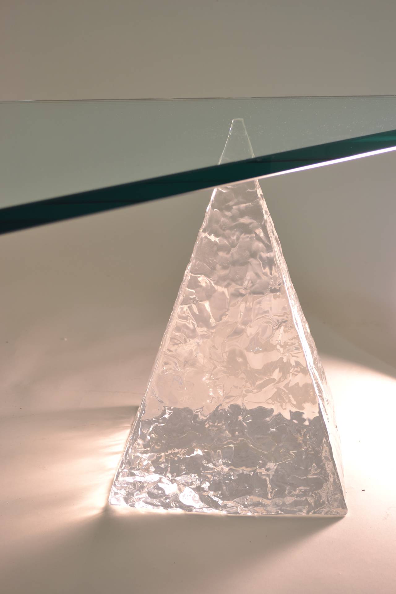Late 20th Century Geometric Lucite Based Cocktail Table