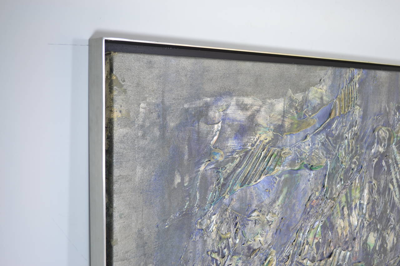 Post-Modern Roy Lerner, Tears of the Moon, Large Textured Acrylic Abstract on Canvas