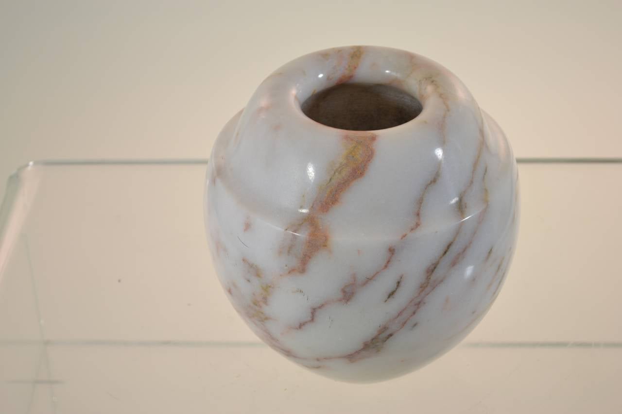 Polished Marble Vase In Excellent Condition In Norwalk, CT