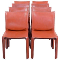 Set of 8 CAB Chairs by Mario Bellini for Cassina