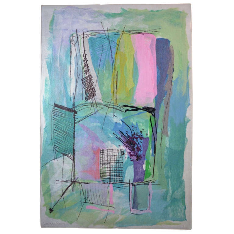 Large Soft Painting by Israeli Artist Calman Shemi at 1stdibs