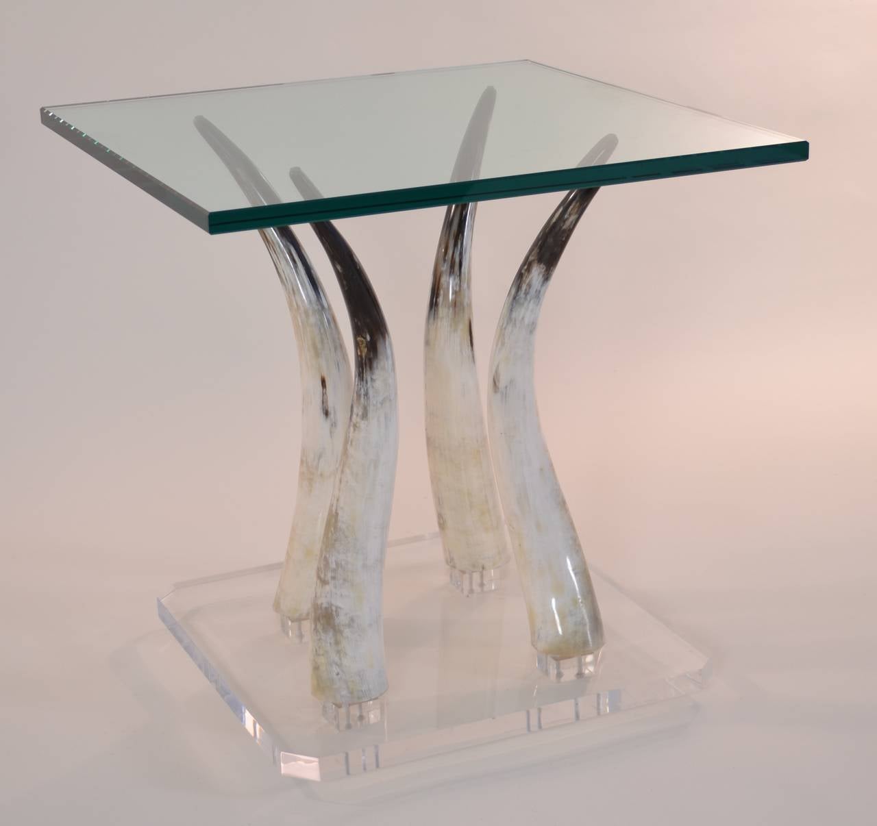 Horn and Lucite Custom Table