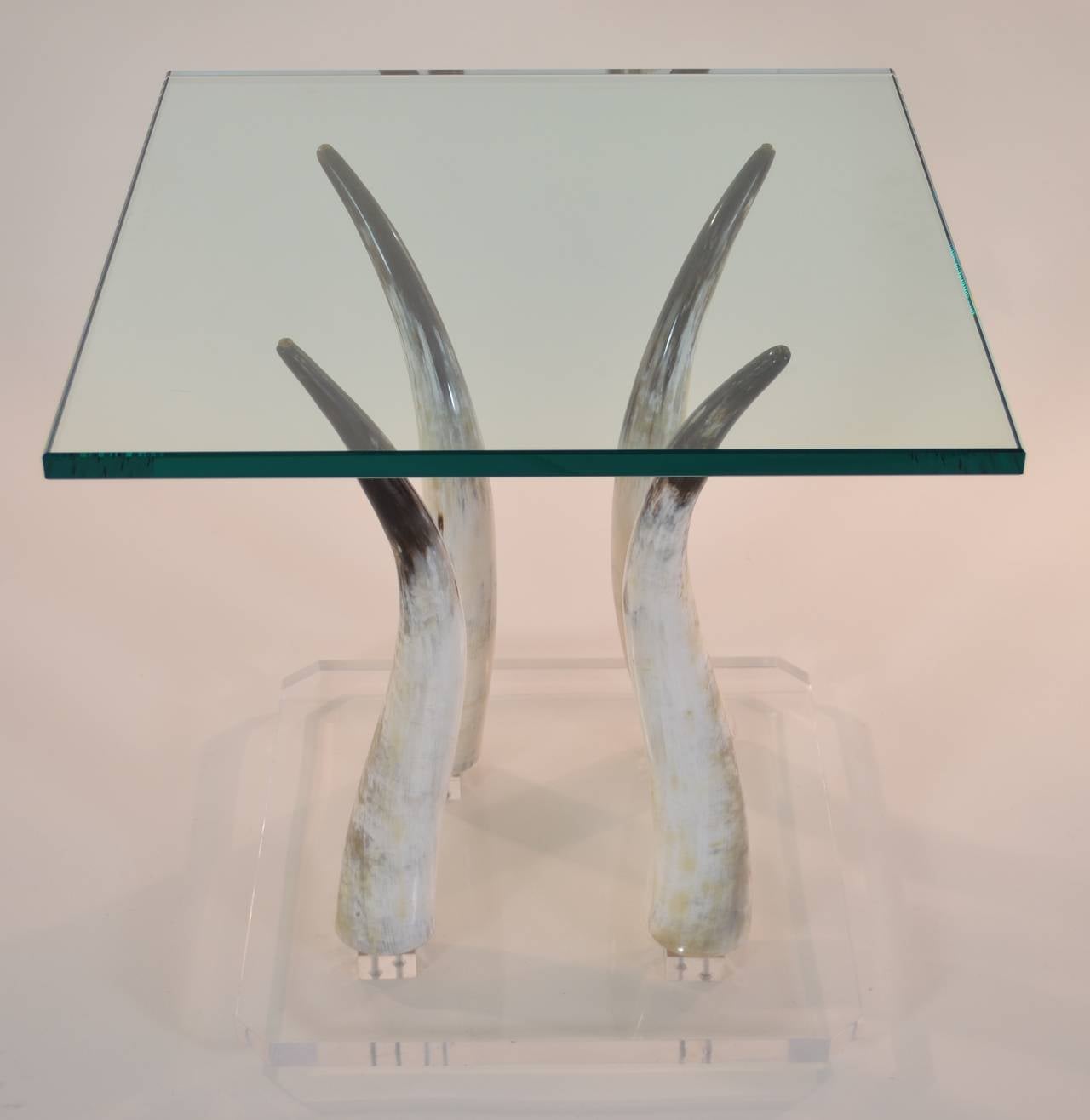 Horn and Lucite Custom Table 1
