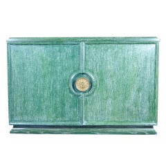 1950s Green Cerused Cabinet