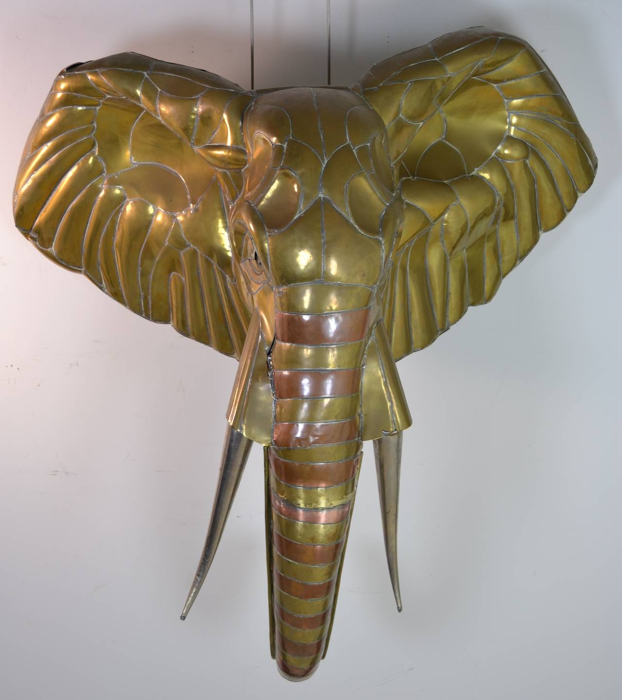 Mexican Sergio Bustamante Mixed Metal Elephant Sculpture, circa 1970s