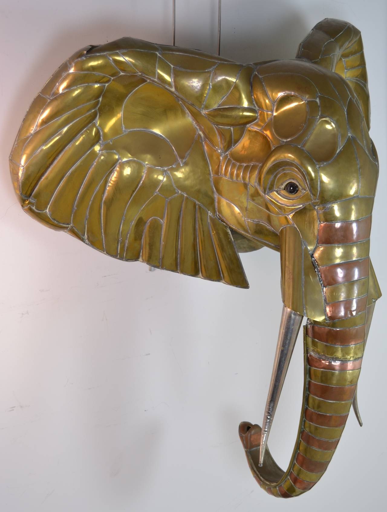 Sergio Bustamante Mixed Metal Elephant Sculpture, circa 1970s In Good Condition In Norwalk, CT