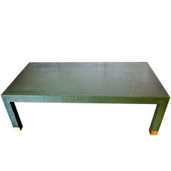 Custom Leather-covered cocktail table