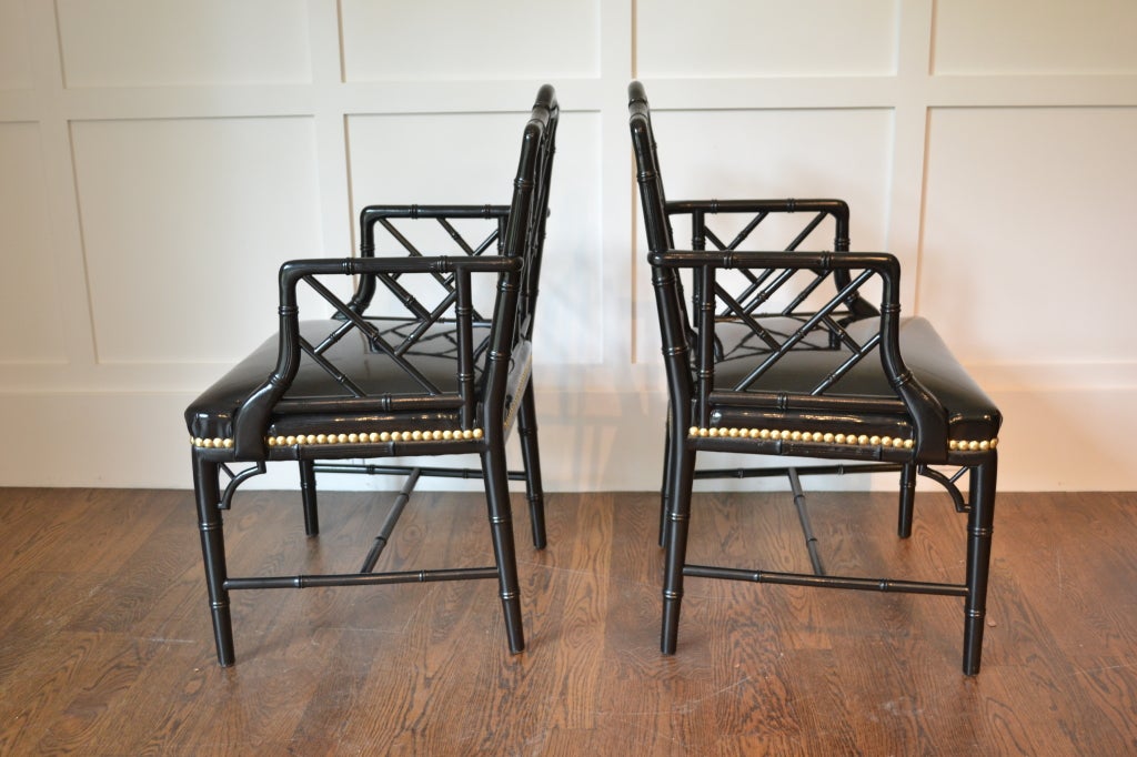 Pair of Faux Bamboo Arm Chairs 2