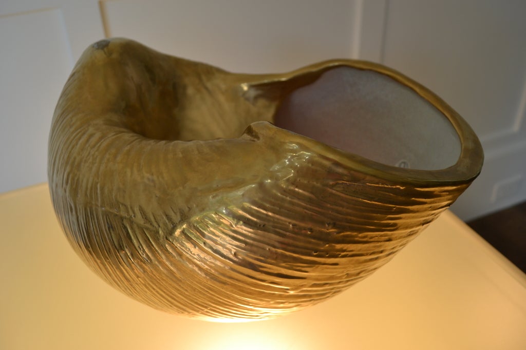 Giant Gold Porcelain Shell - Lorin Marsh 7