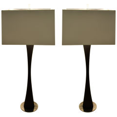 Pair of Modernist Metal Lamps