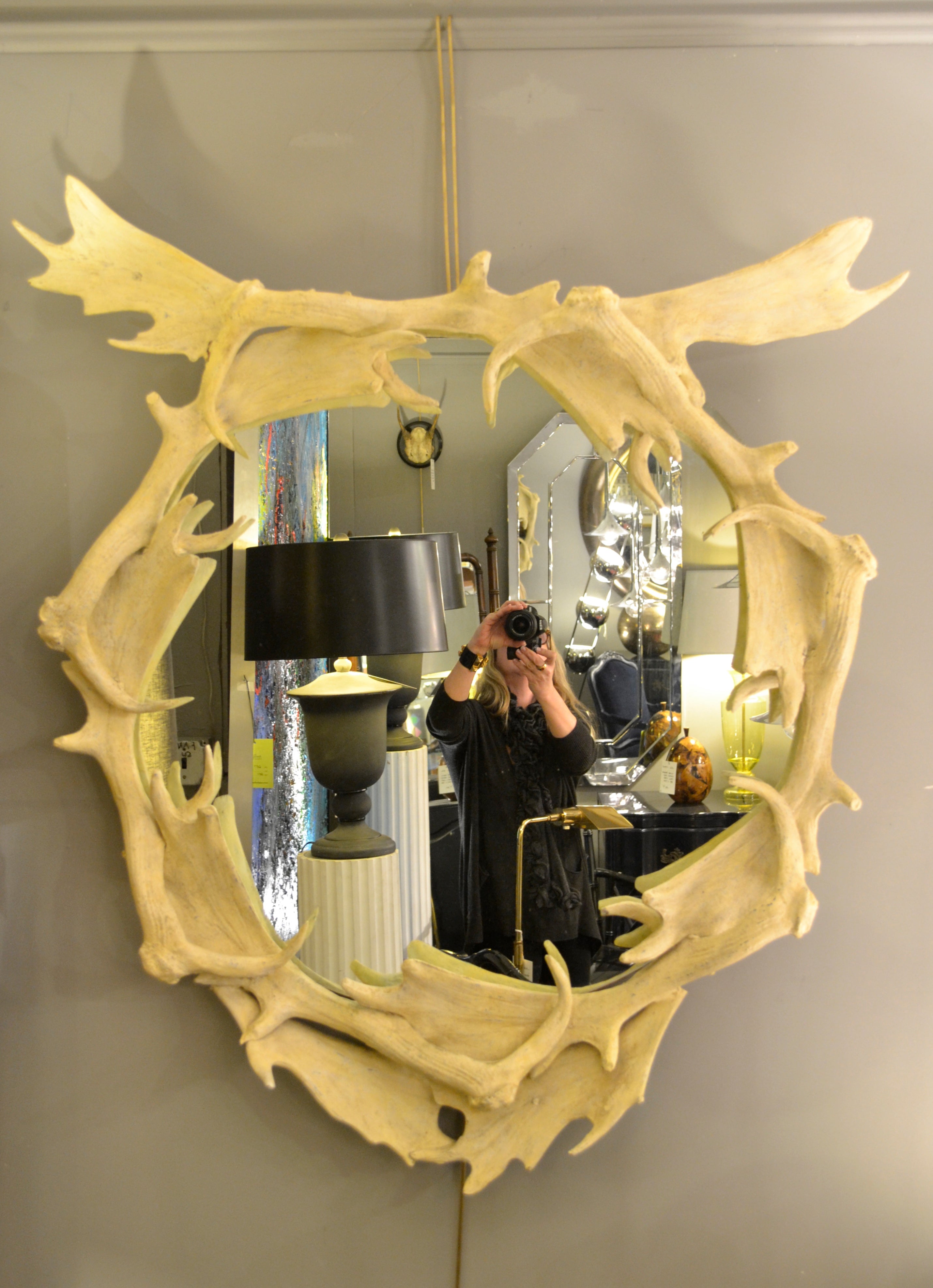 Large Antler Mirror