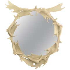 Grand miroir en bois de cervidé