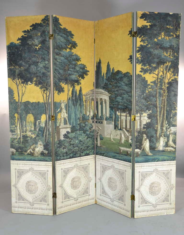 Hand painted Wall Paper Screen