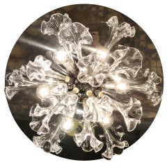 Murano and Chrome Chandelier