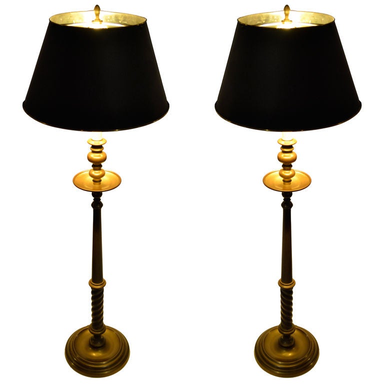 Maitland Smith Tall Candlestick Lamps, Tall Candlestick Lamp Shades