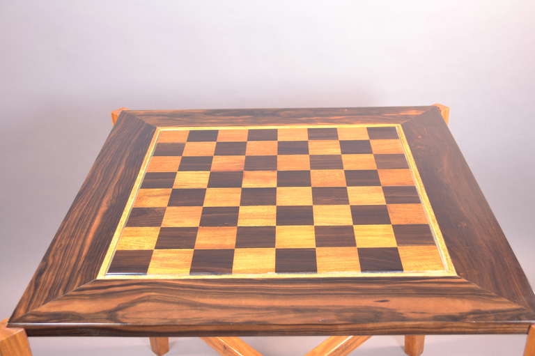 Exotic Wood Game Table In Excellent Condition In Norwalk, CT